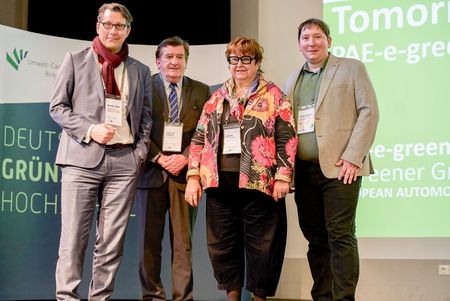Michael Hauer (Staatssekretär im Ministerium für Klimaschutz, Umwelt, Energie und Mobilität RLP), Jean-Paul Hasseler (Präsident der IHK Grand-Est), Brigitte Torloting (Vizepräsidentin des Regionalrats Grand Est), Professor Dr.-Ing. Matthias Vette-Steinkamp (Umwelt-Campus Birkenfeld)