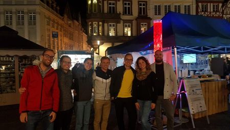 Das Team am Stand: Benedikt, Julian, Milena, Thorsten, Simon, Mayline und Johannes